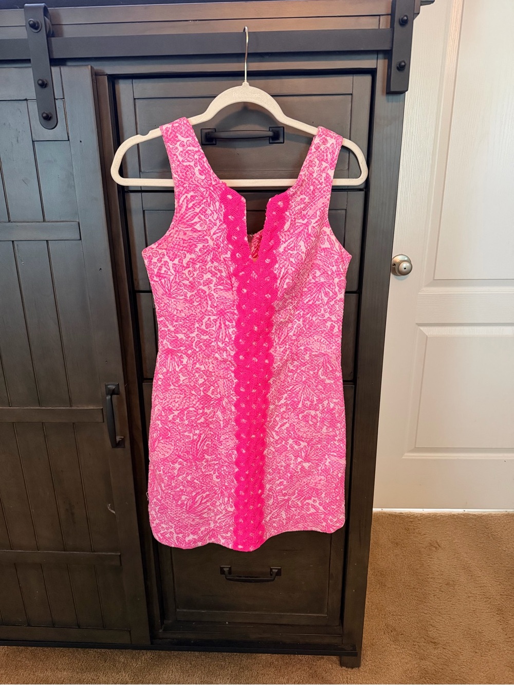 Lilly Pulitzer Bright Pink Patterned Sleeveless Shift Dress